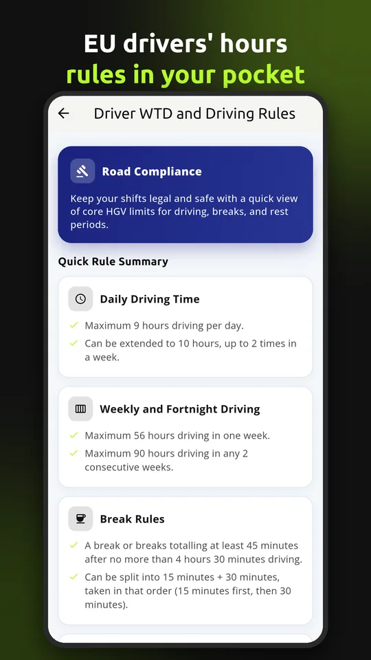 Driver Pad: Rules in plain English